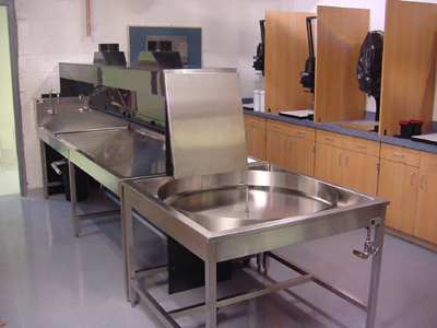 Image of Island Darkroom sink, print washer and squeegee.